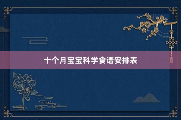十个月宝宝科学食谱安排表